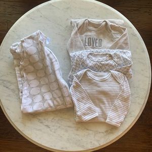 Bundle (3) Newborn 0-3m gowns and sleep sack